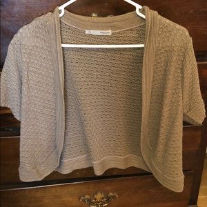 Plus Size Cropped Brown Cardigan